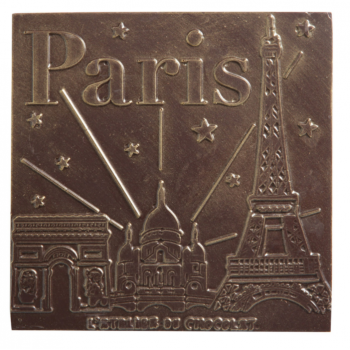 Carré chocolat noir Monuments de Paris livraison express cadeau chocolat artisanal