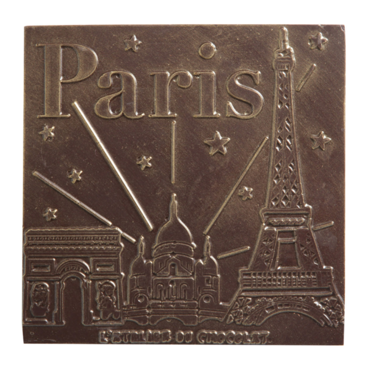 Carré chocolat noir Monuments de Paris livraison express cadeau chocolat artisanal