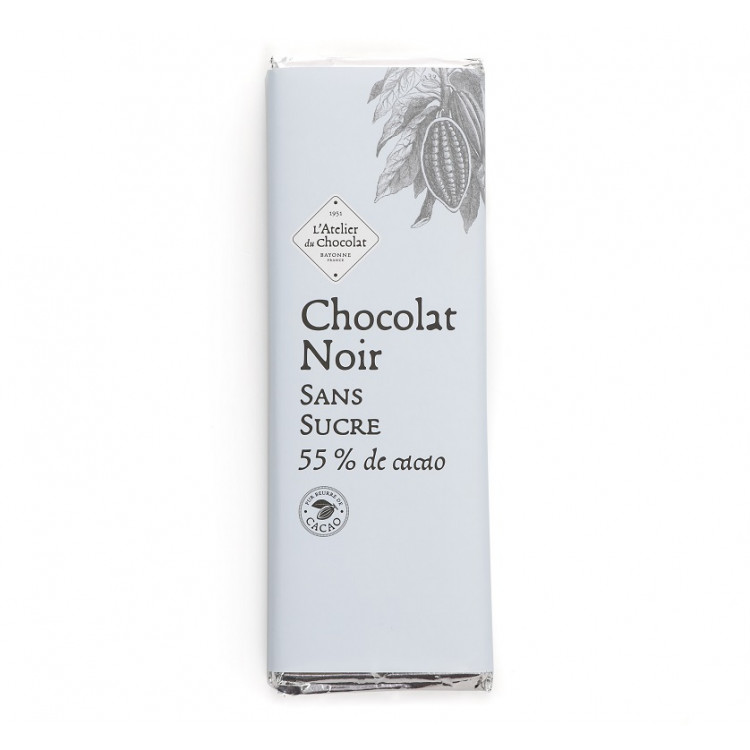 Tablette chocolat noir sans sucre