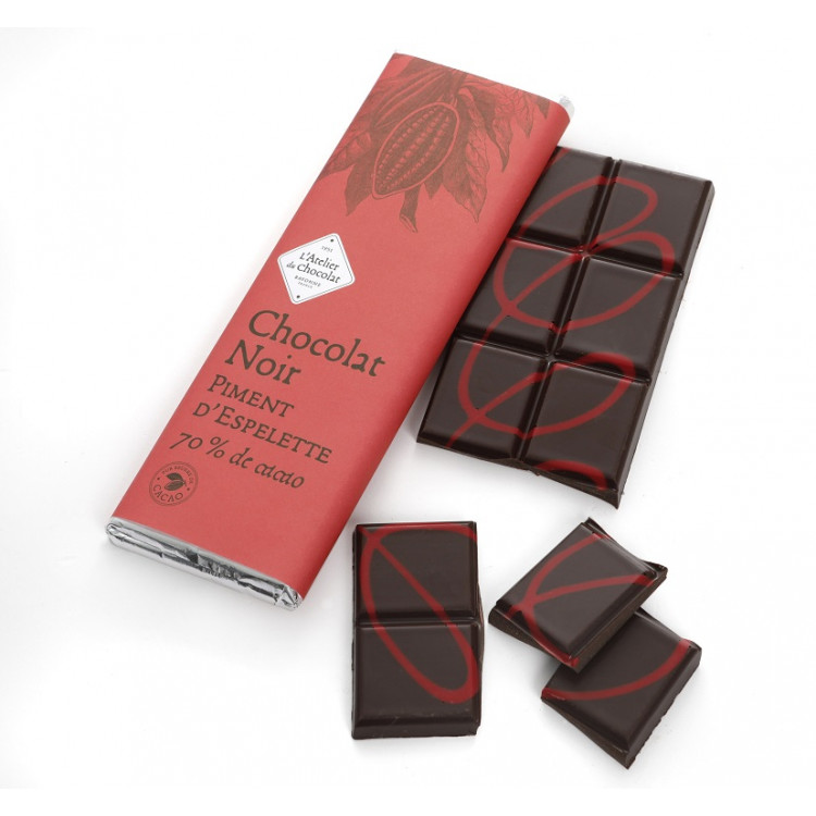 Tablette chocolat noir Piment d'Espelette