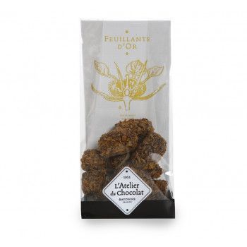 Feuillants d’Or chocolat praliné et crêpe dentelle, une gourmandise délicatement fondante et croustillante.