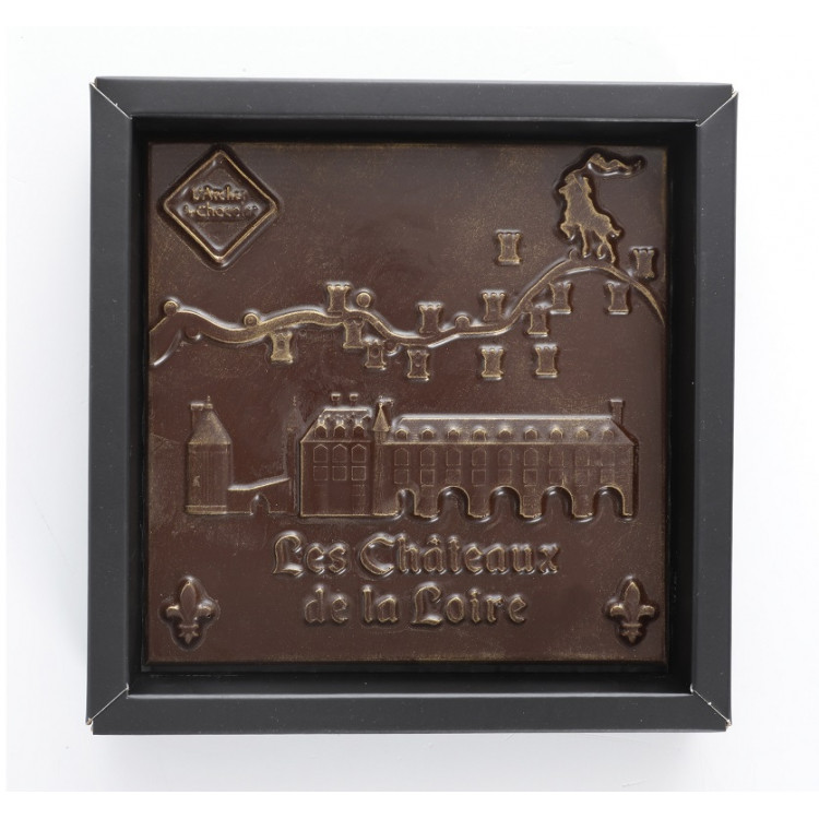 Carré de chocolat noir Châteaux de la Loire livraison coffret cadeau souvenir chocolat