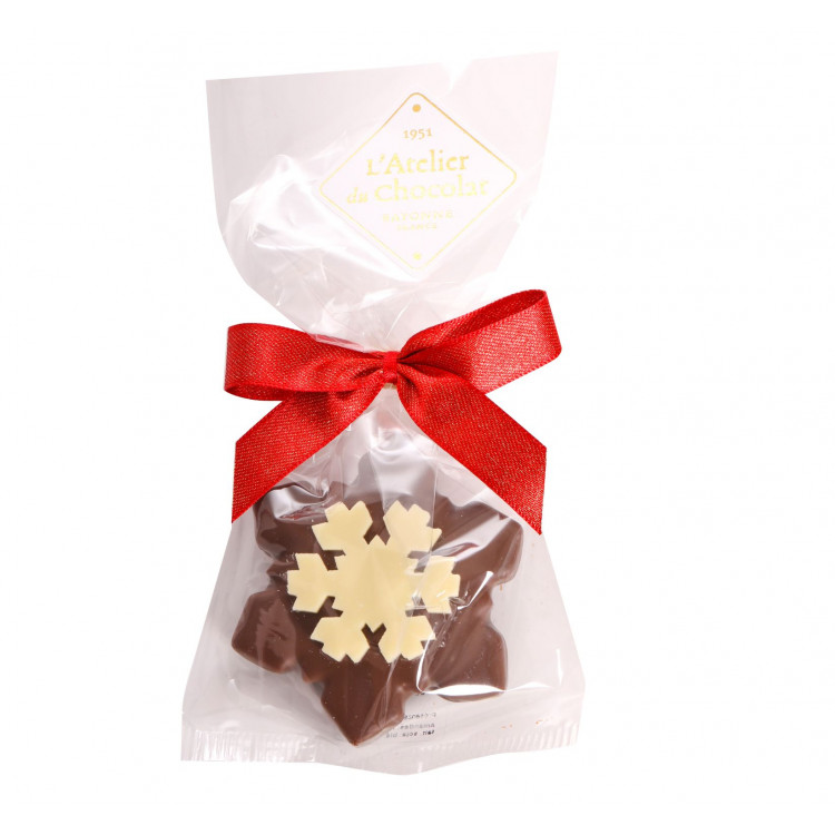 Flocons de neige chocolat noir ou lait chocolats noël