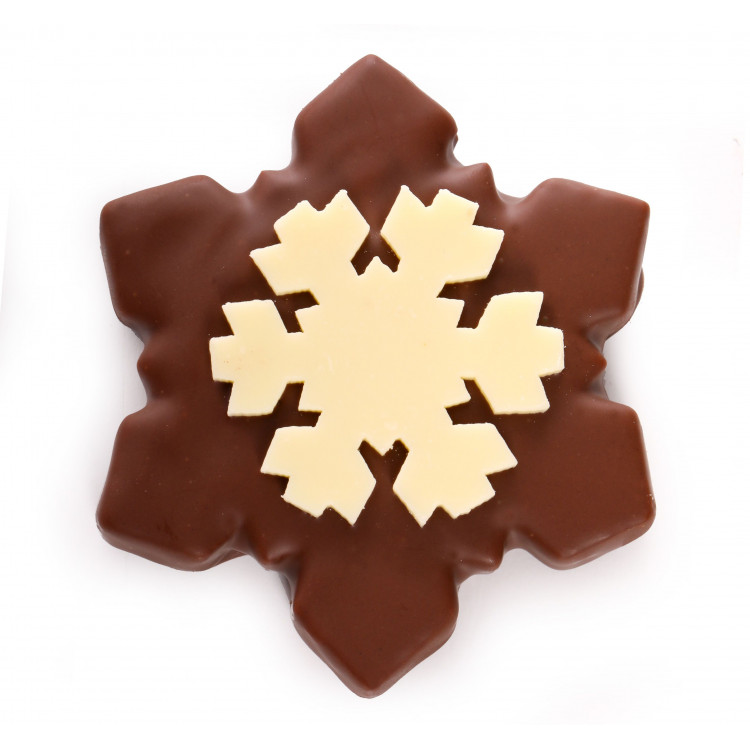 Flocons de neige chocolat noir ou lait chocolats noël