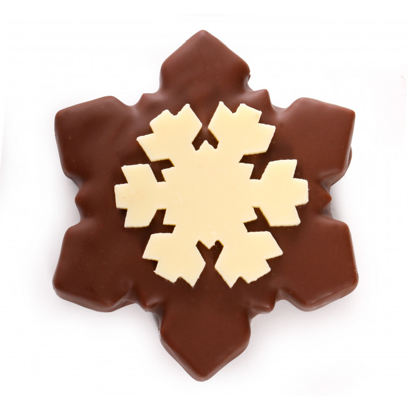 Flocons de neige chocolat noir ou lait chocolats noël