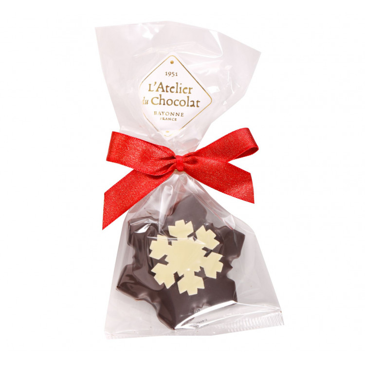 Flocons de neige chocolat noir ou lait chocolats noël