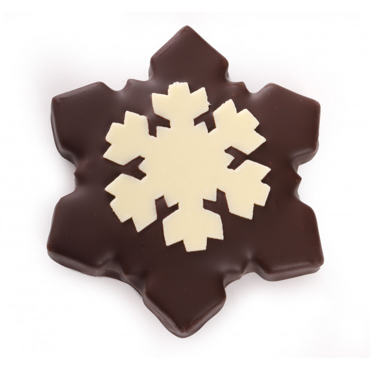 Flocons de neige chocolat noir ou lait chocolats noël