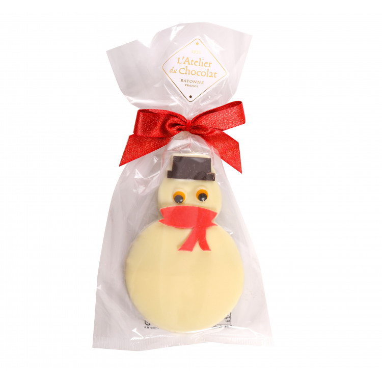 Bonhomme de neige feuilleté chocolat blanc chocolats noël