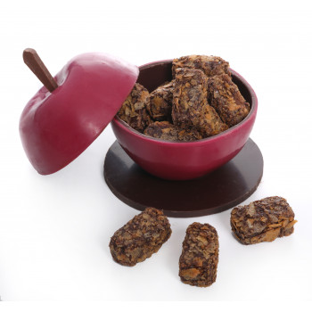 Pomme d'Amour en Chocolat Noir garni de Feuillants d'Or