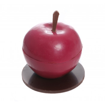 Pomme d'Amour en Chocolat Noir garni de Feuillants d'Or