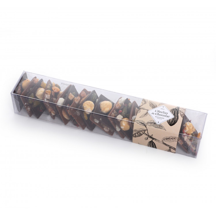 Réglette mini-mendiants chocolat noir lait