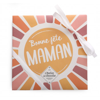Carré de chocolat cœur passion chocolats Bonne Fête Maman livraison 24h cadeau chocolat artisanal