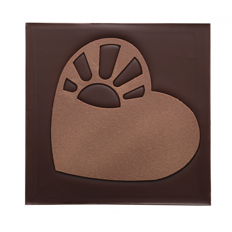 Carré de chocolat cœur passion chocolats Bonne Fête Maman livraison 24h cadeau chocolat artisanal