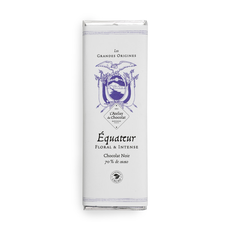 Tablette chocolat noir Grandes Origines Équateur livraison chocolat noir artisanal premium en 24h