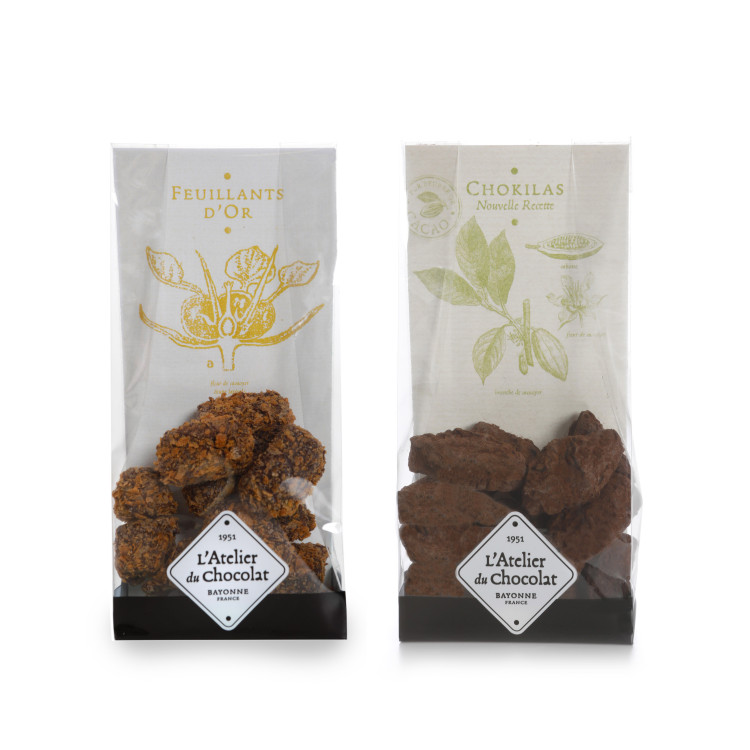 Duo spécialités Feuillants d'Or Chokilas livraison spécialités basques atelier du chocolat