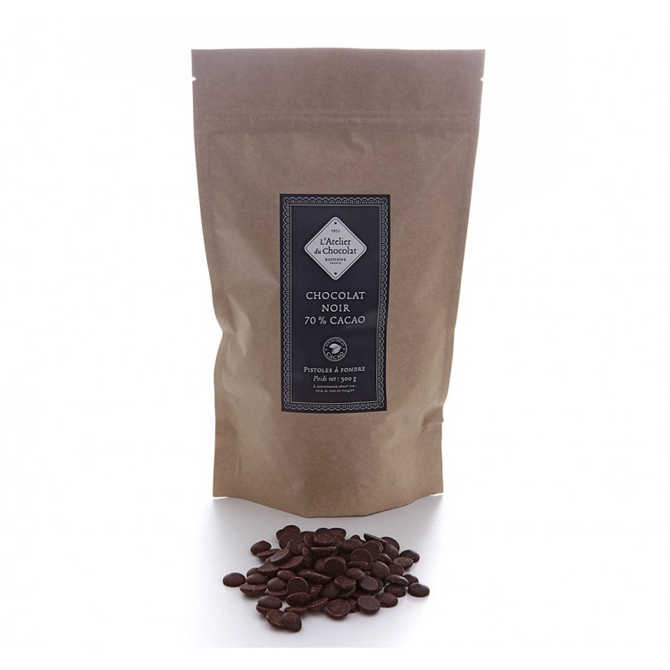 pistoles chocolat noir 70 % de cacao dessert artisanal