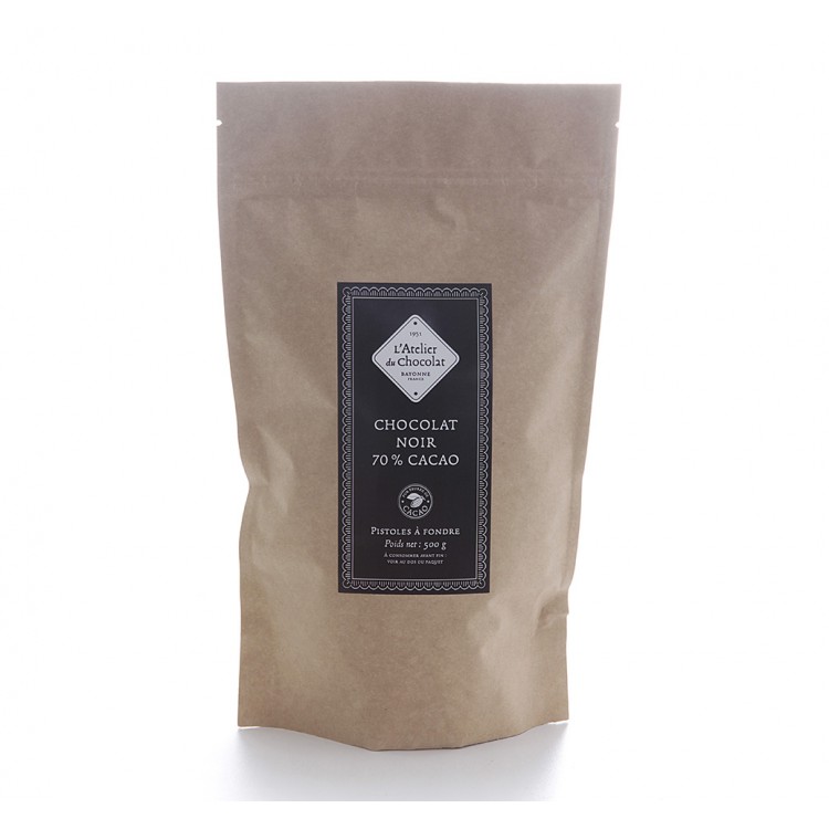 pistoles chocolat noir 70 % de cacao dessert artisanal