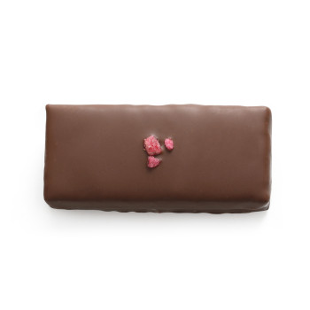 Bouchée ganache framboise pâte de fruit litchi chocolat