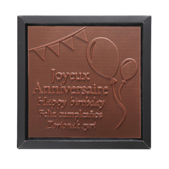Carré chocolat noir ou lait - Joyeux anniversaire