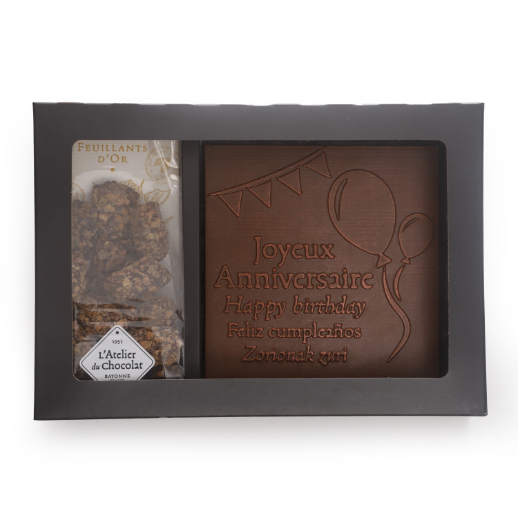 Duo cadeau chocolat Joyeux Anniversaire