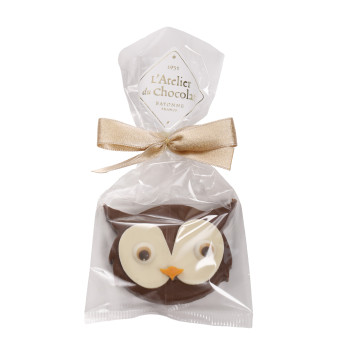 Hibou praliné pétillant chocolat lait Noël