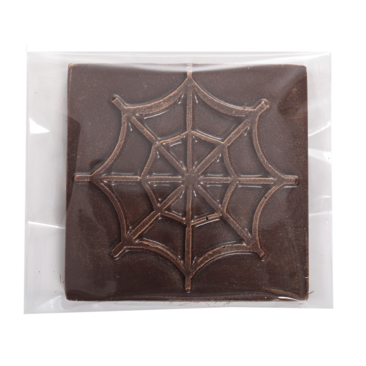 Mini carré chocolat Halloween toile d’araignée livraison chocolat artisanal coffret cadeau