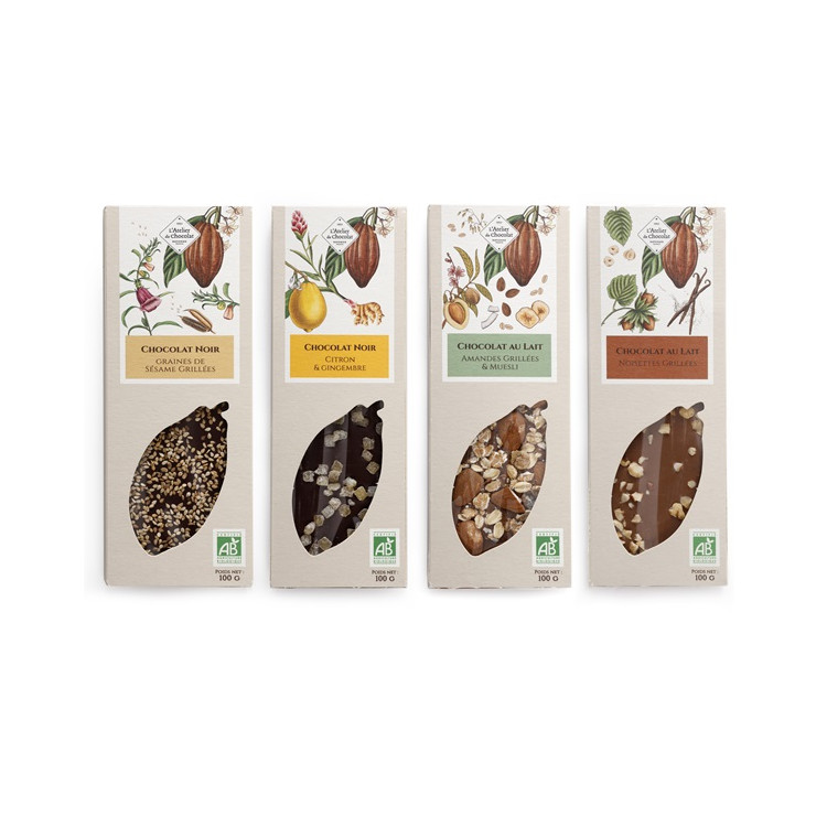 Tablette lait amandes muesli chocolat bio