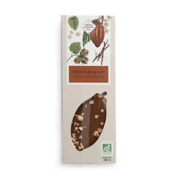 Tablette lait noisettes chocolat bio