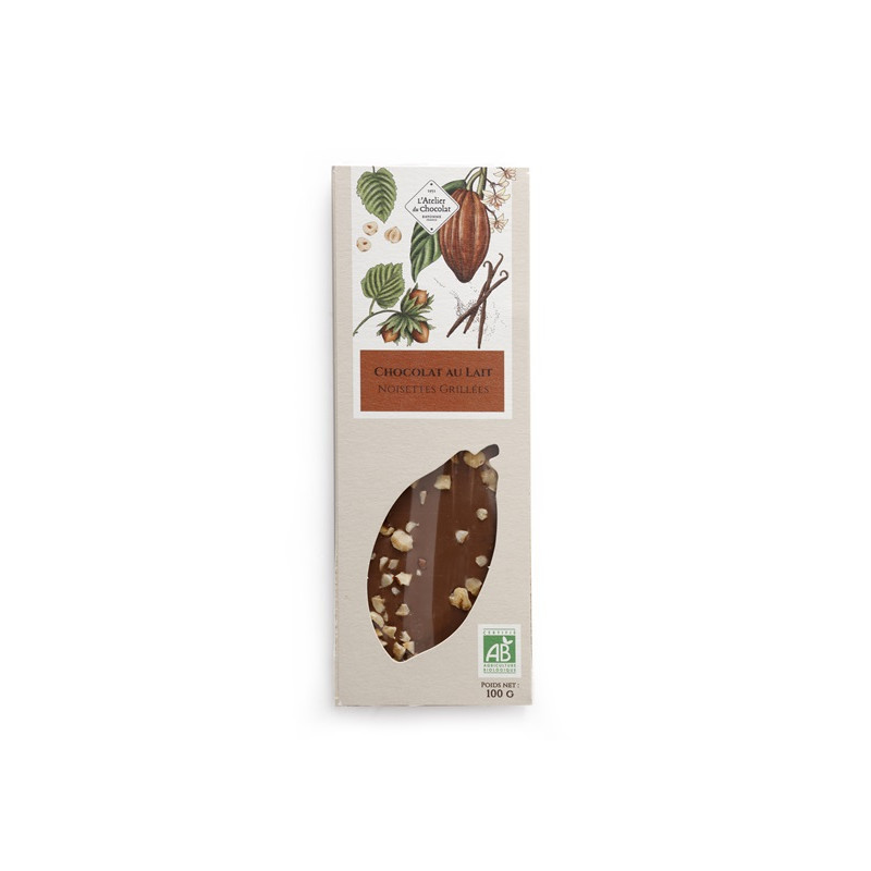 Tablette lait noisettes chocolat bio