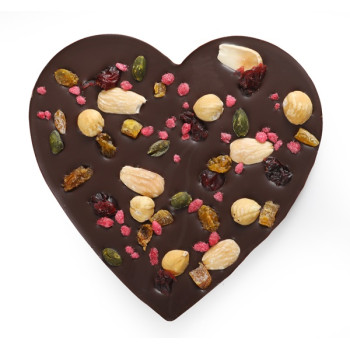 Carré cœur mendiant chocolat noir ou lait livraison chocolat artisanal cadeau chocolat saint valentin