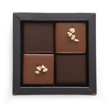 Coffret 4 bouchées chocolat noisettes cognac Fine Champagne