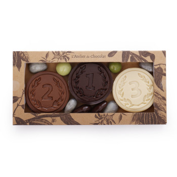 Coffret cadeau médailles en chocolat livraison cadeau chocolat artisanal en 24h