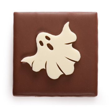 Bouchée fantôme chocolat au lait et gianduja noisettes Halloween