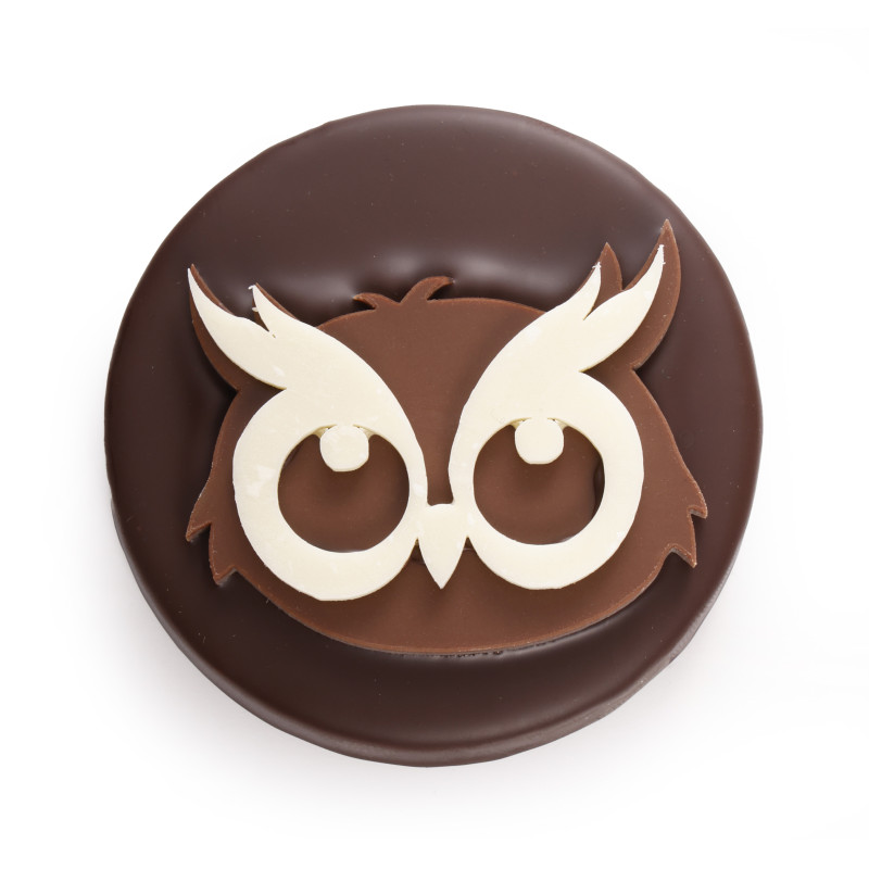 Hibou praliné coco chocolat noir Noël