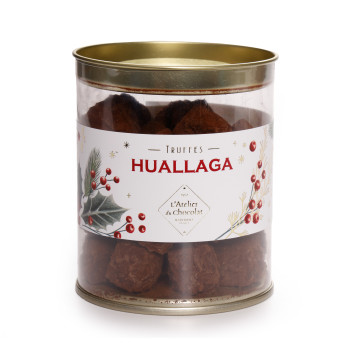 Cylindre truffes chocolat extra noir livraison chocolats de Noël cadeau gourmand et artisanal de fin d'année