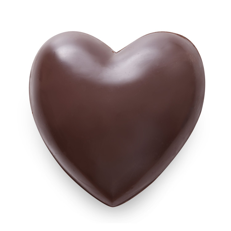 Moulage coeur garni chocolat noir