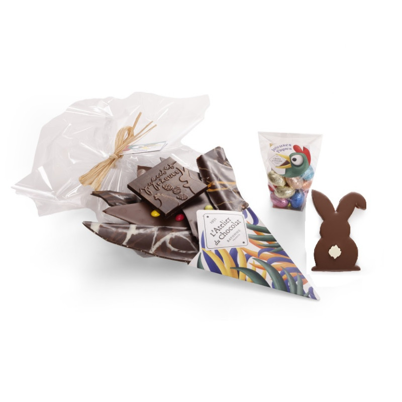 Composition chocolats Joyeuses Pâques et son lapin de Pâques