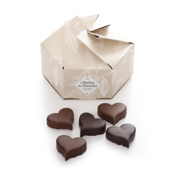 Bonbons coeur praliné chocolat noir lait