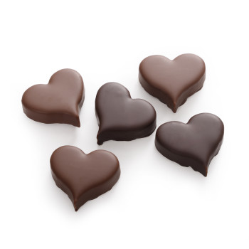 Bonbons coeur praliné chocolat noir lait