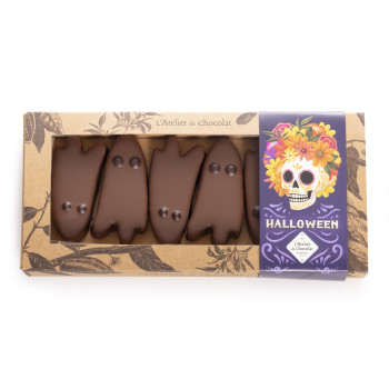 Fantômes guimauve fraise chocolat lait halloween