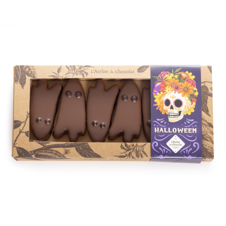 Fantômes guimauve fraise chocolat lait halloween