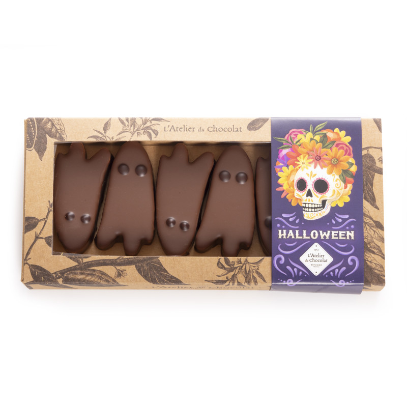Fantômes guimauve fraise chocolat lait halloween