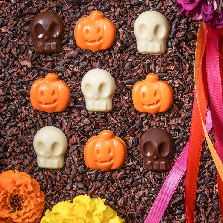 Coffret cadeau Calaca cacao livraison rapide chocolats Halloween atelier du chocolat chocolats enfants halloween