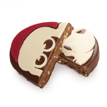 Père noël gianduja noisettes chocolat au lait livraison express cadeau chocolats de Noël cadeau gourmand fin d'année