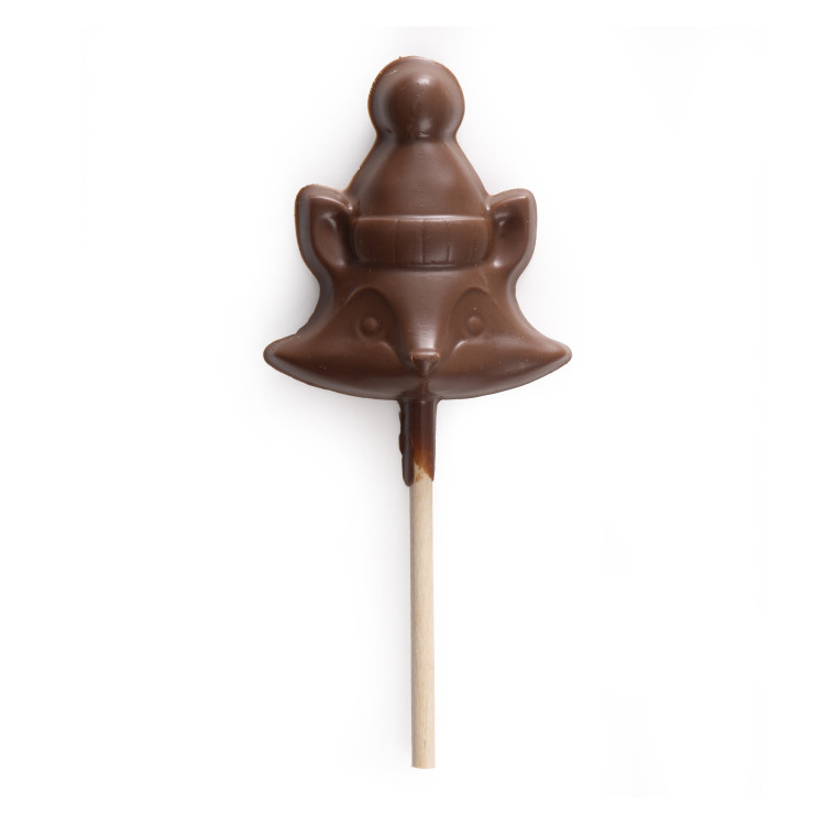 Sucette de Noël praline chocolat au lait Renard chocolat de noël atelier du chocolat