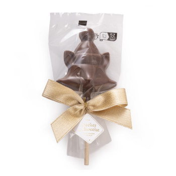 Sucette de Noël praline chocolat au lait Renard chocolat de noël atelier du chocolat