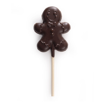 Sucette praliné chocolat noir bonhomme de pain d'épices