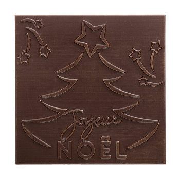 Boîte de chocolats Ilbarritz extra noir et son carré Joyeux Noël noir livraison cadeau chocolat artisanal de pâques