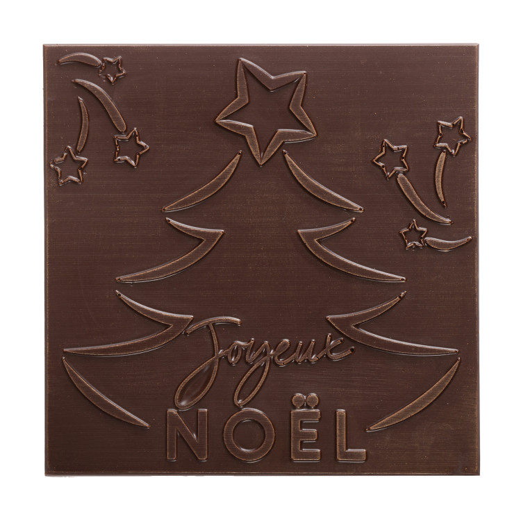 Boîte de chocolats Ilbarritz extra noir et son carré Joyeux Noël noir livraison cadeau chocolat artisanal de pâques