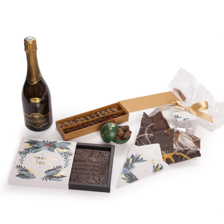 Coffret cadeau chocolat de Noël traditions gourmandes livraison rapide chocolats de noel meilleur chocolat artisanal
